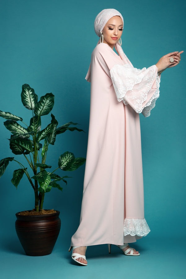 Huda Dantel Detaylı Abaya