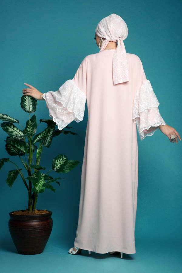 Huda Dantel Detaylı Abaya