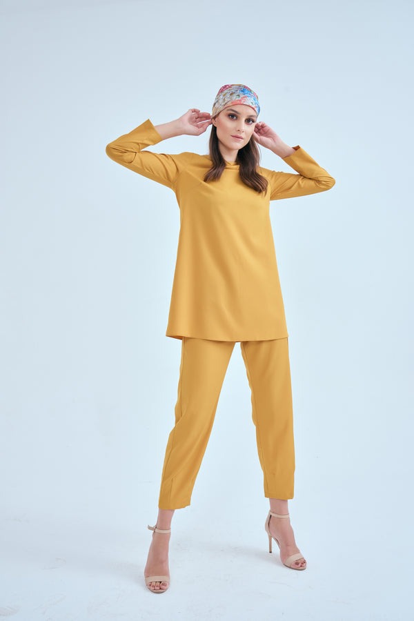 Mum Yellow Trousers & Tunic Double Suit