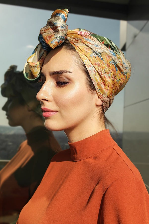 Satin Patterned Hijab Bonnet