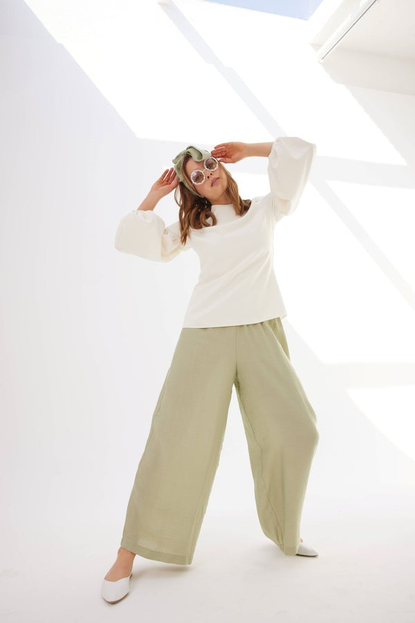 Tamar Yeşil Bol Pantolon