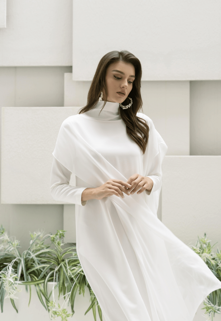 Basil Evening Dress Suit & Ecru Cape