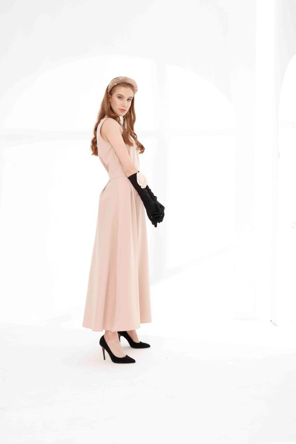 Rabia Crepe Sleeveless Dress