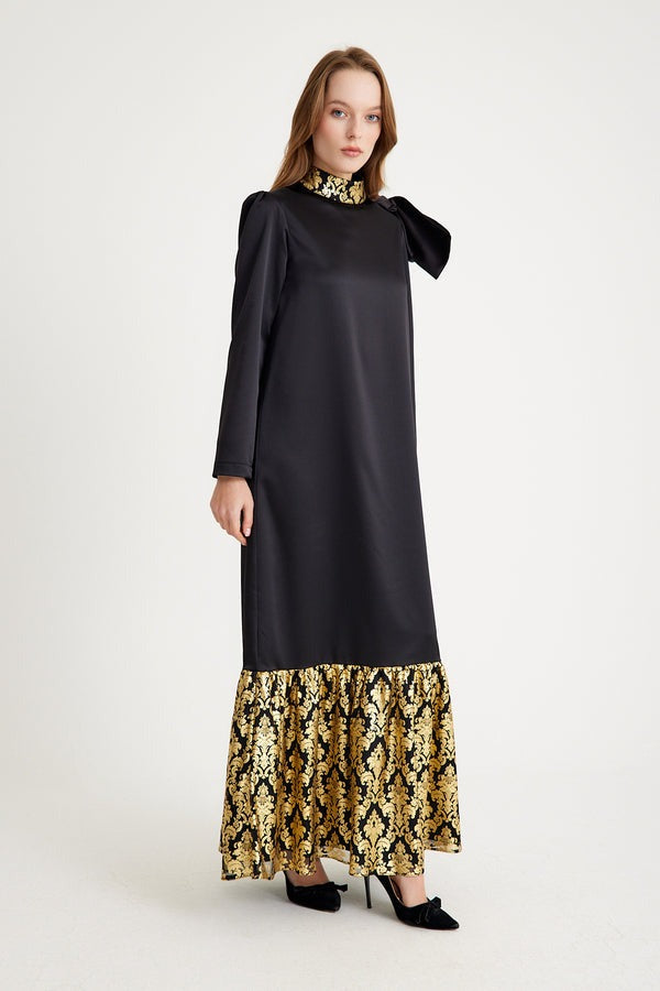 Daisy Gold Detailed Evening Dress