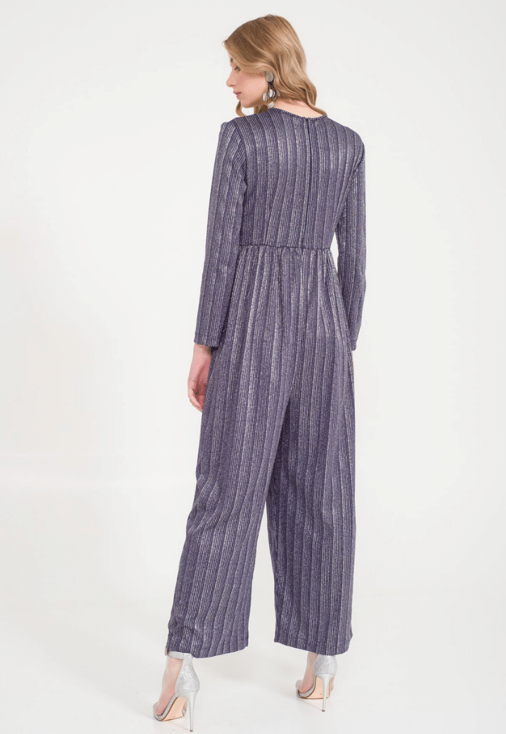 Victoria Glitter Detailed Evening Dress Jumpsuit